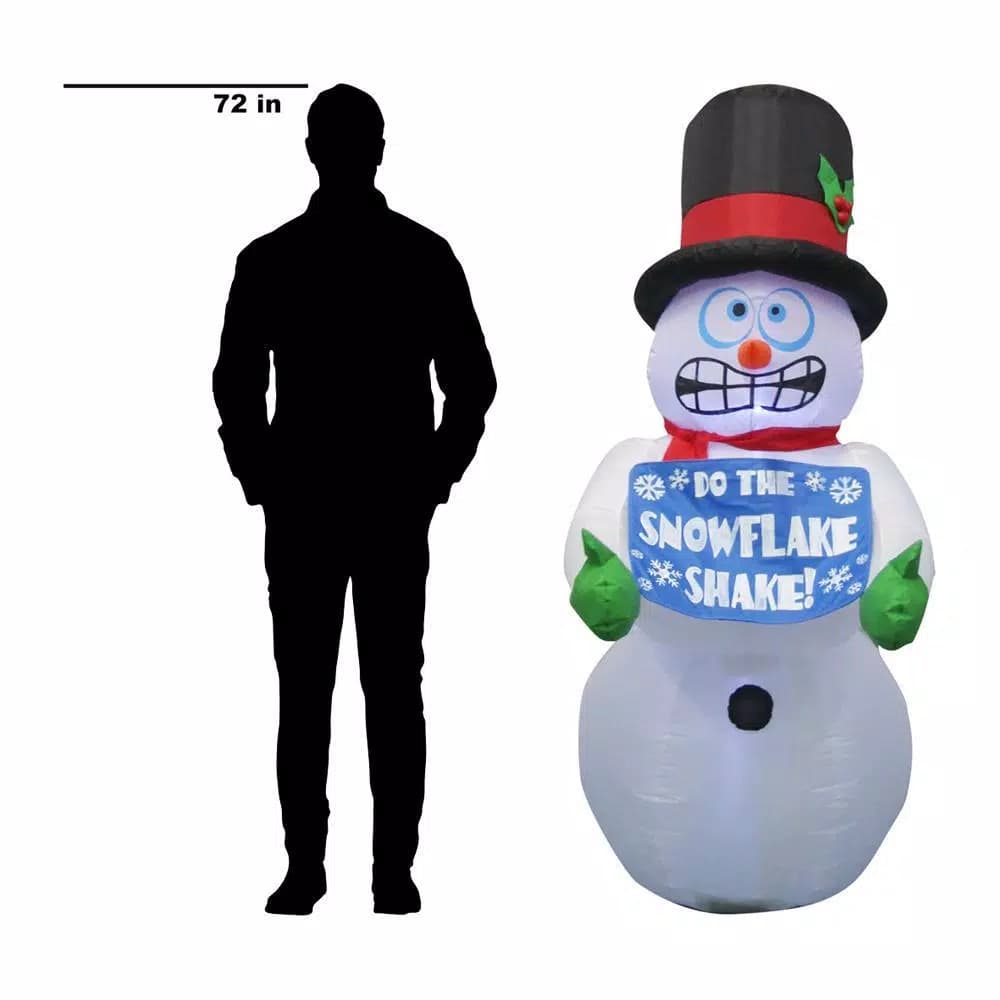 Home Accents Holiday 6 ft. Pre-Lit Animated Shivering Snowman Airblown Inflatable Holiday Decoration