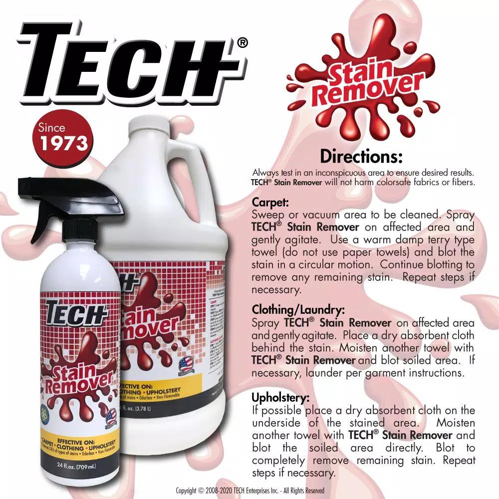TECH Stain Remover - All-Purpose Fabric, Carpet, and Upholstery Cleaner, 8 oz.