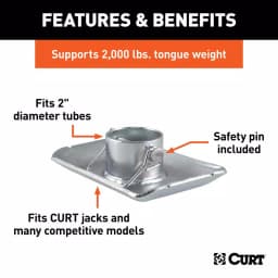 CURT Pin-On Jack Foot for 2" Tube, 2,000 lbs. Capacity thumbnail 3