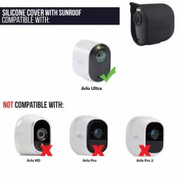 Wasserstein Protective Silicone Skins with Sunroof for Arlo Ultra, Black (3-Pack) thumbnail 4