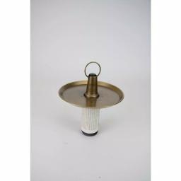 Unbranded Brass Finish Bottle Topper Serving Tray - 10 in. Round Metal Decor thumbnail 1