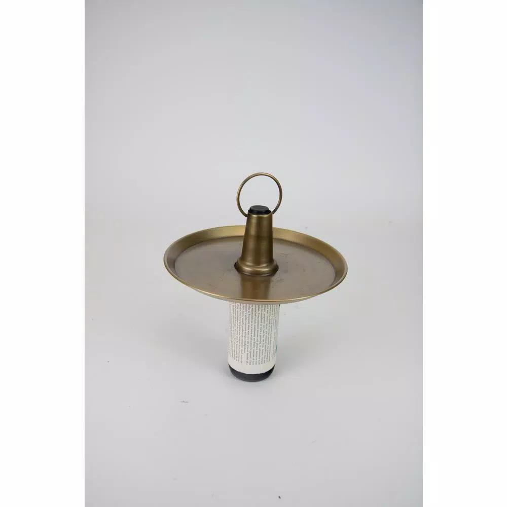 Unbranded Brass Finish Bottle Topper Serving Tray - 10 in. Round Metal Decor
