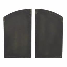 Aspire Home Accents Pueblo Distressed Off-White Wood Arch Windowpane Mirror Set (27 x 15 in.) thumbnail 5