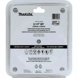 Makita 6-1/2 in. 60T TCG Carbide Tipped Circular Saw Blade for MDF and Laminate thumbnail 3