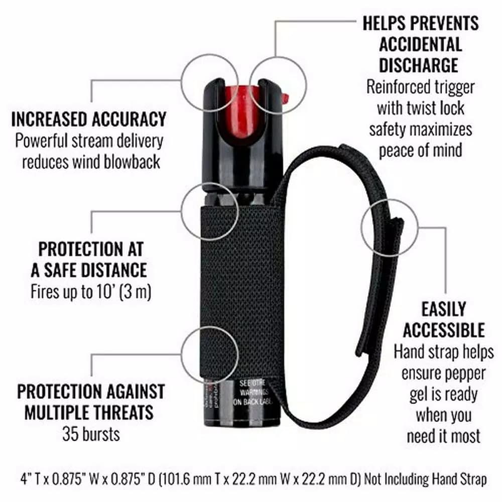 SABRE 3-in-1 Runner Pepper Spray with Adjustable Hand Strap and CS Tear Gas