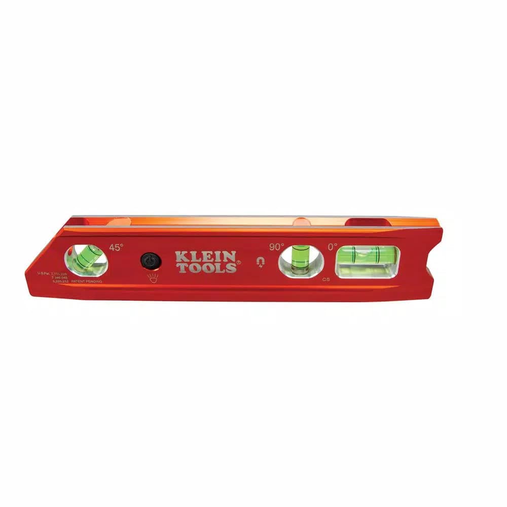 Klein Tools 9 in. Lighted Rare Earth Magnet Torpedo Billet Aluminum Level