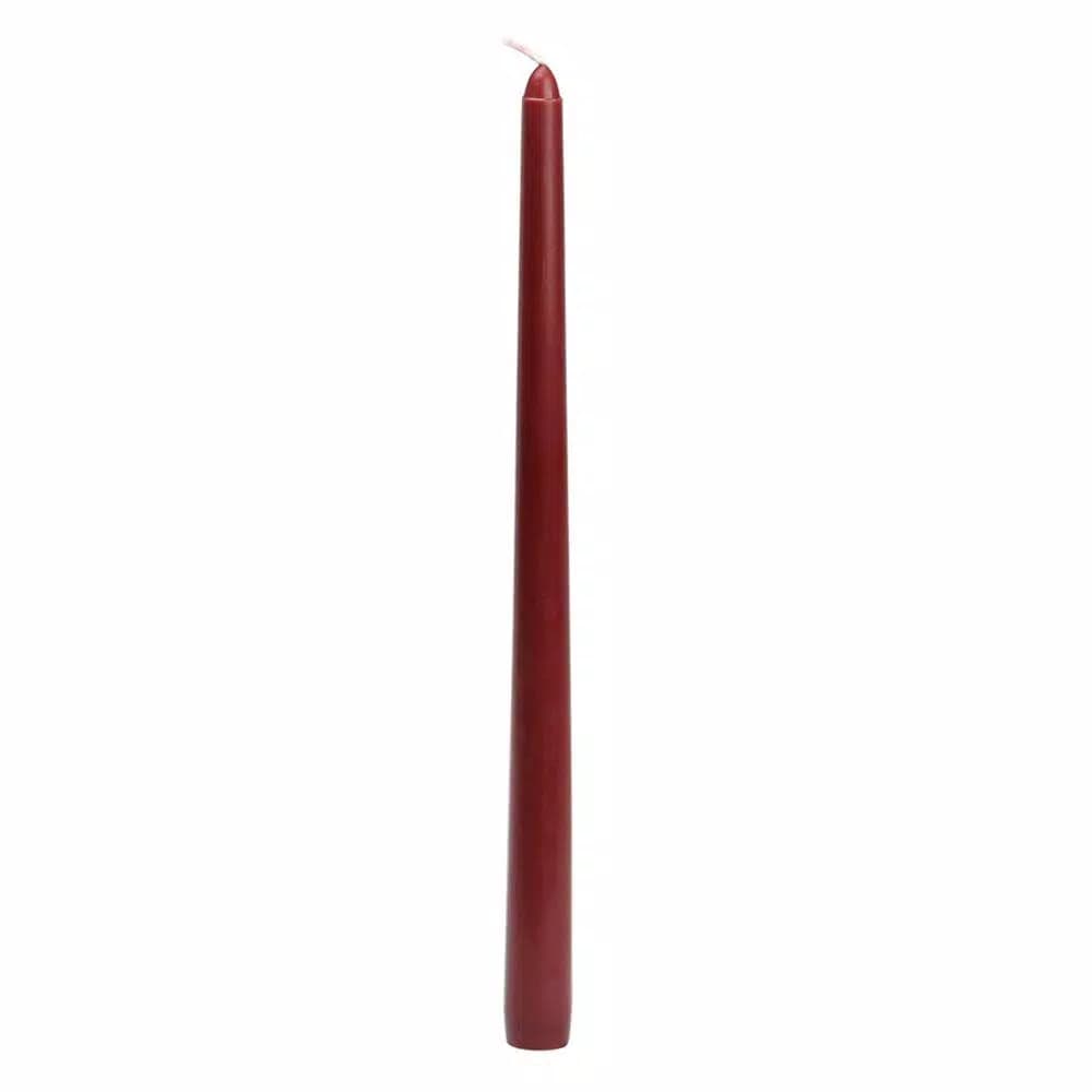 Zest Candle 12-Pack Burgundy Taper Candles, 12 in. Elegant Tabletop Decor