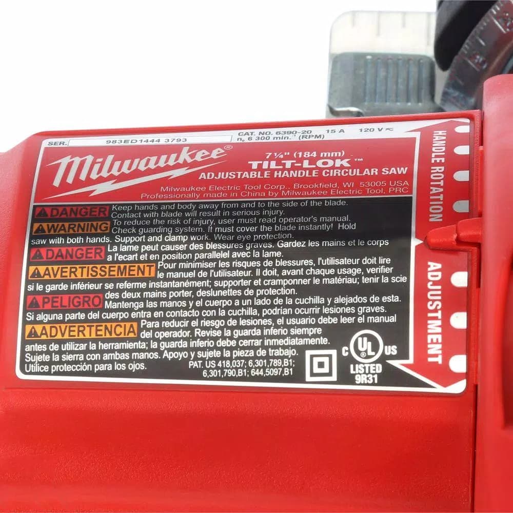 Milwaukee 6390-20 15 Amp 7-1/4 in. Tilt-Lok Corded Circular Saw with Hard Case