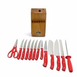 Oster Evansville 14-Piece Stainless Steel Knife Set with Rubberwood Block thumbnail 4