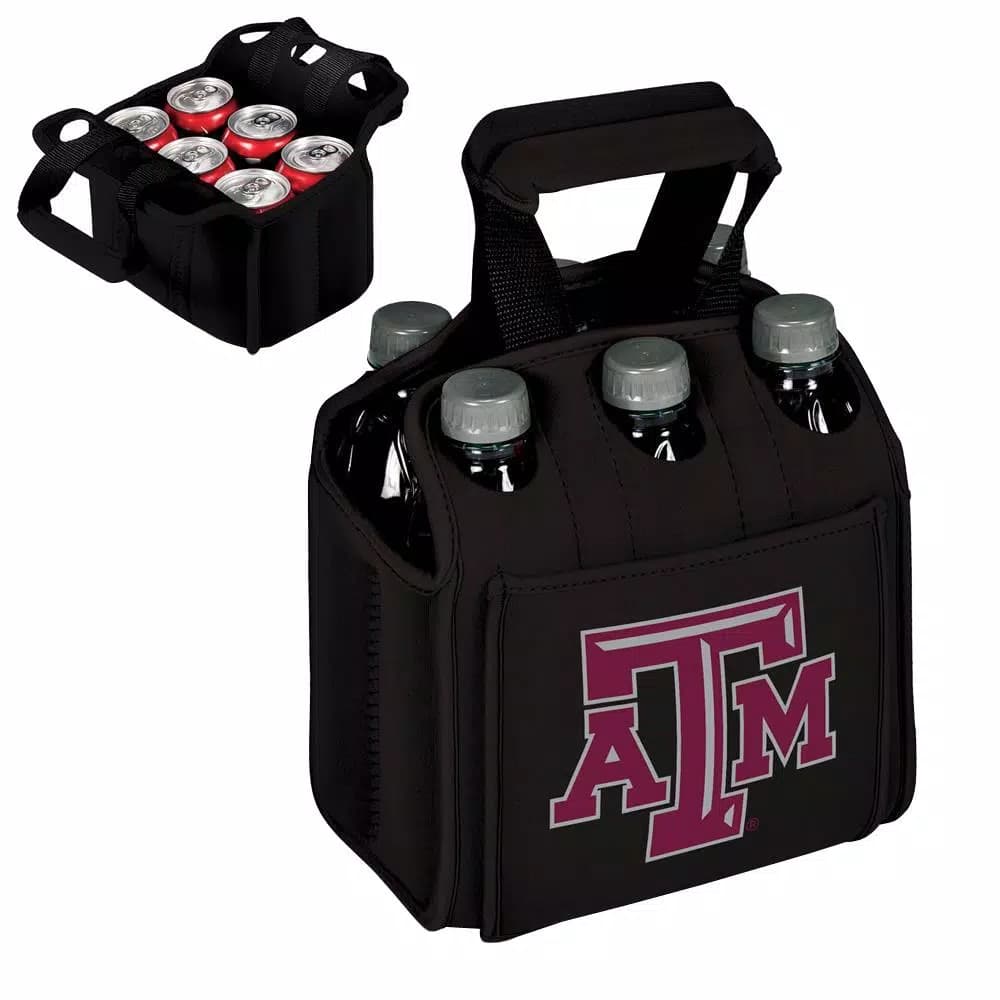 Picnic Time Texas A&M Aggies 6-Bottle Insulated Neoprene Beverage Carrier - Black