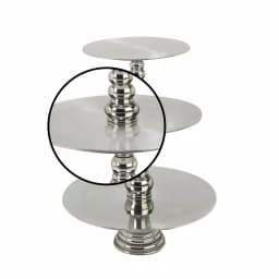 LITTON LANE 23 in. Polished Silver Aluminum 3-Tiered Round Rimless Cake Stand thumbnail 2