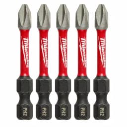 Milwaukee SHOCKWAVE 2 in. Phillips #2 Impact Duty Steel Power Bits, 5-Pack thumbnail 1