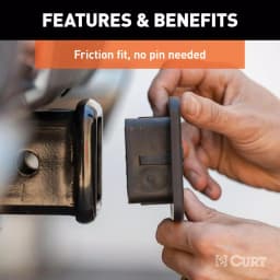 CURT 2" Rubber Trailer Hitch Receiver Tube Cover, Black thumbnail 4