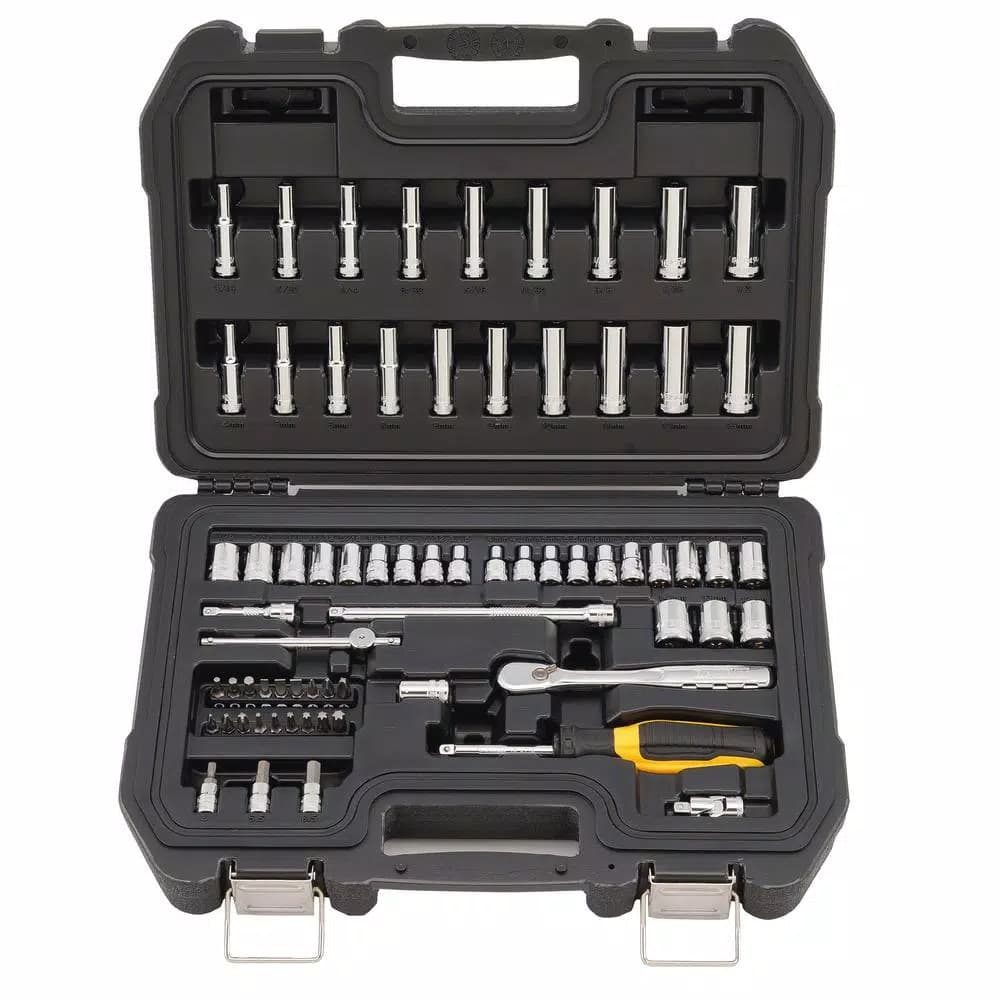 DEWALT 69-Piece 1/4 in. Drive SAE and Metric Socket Set