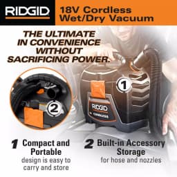 RIDGID 18V Cordless 3 Gal. Wet/Dry Handheld Shop Vacuum (Tool Only) thumbnail 4