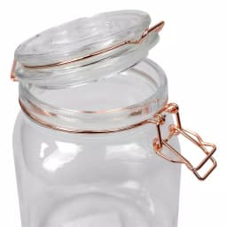 Unbranded Medium Glass Pickling Jar with Rose Gold Metal Clamp and Rubber Seal, 33.8 oz thumbnail 4