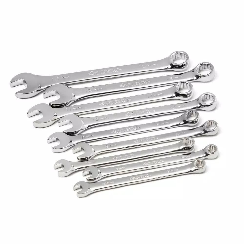 Husky 41-Piece Metric and SAE Combination Wrench Set, Extra-Large Industrial Sizes