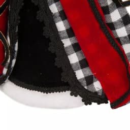 Glitzhome 12 in. Black and White Plaid Angel Tree Topper - 3D Figurine thumbnail 4