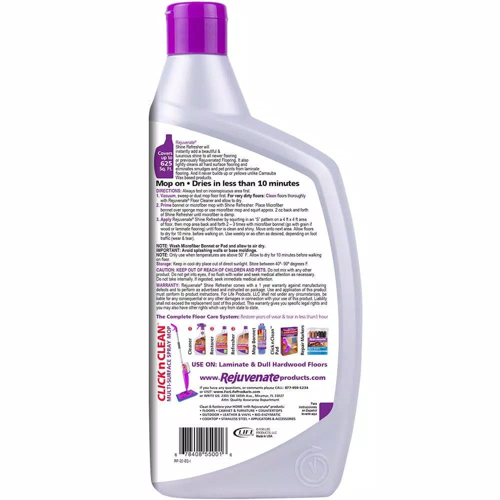 Rejuvenate Floor Shine Refresher, 32 oz. Non-Toxic Floor Protector for Hardwood, Tile, Laminate & Stone