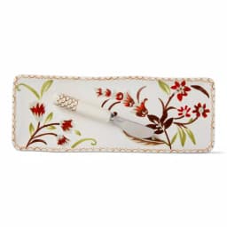 Tag Autumn Bloom Harvest 2-Piece Earthenware Cheese Platter and Stainless Steel Spreader Set thumbnail 1