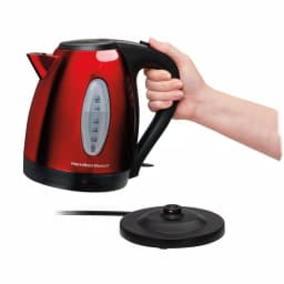 Hamilton Beach 7-Cup Stainless Steel Electric Kettle, 1.7L Rapid Boil Water Boiler, Red thumbnail 3