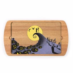 TOSCANA Jack and Sally Billboard 17 in. Glass Top Serving Tray & Rubberwood Cutting Board thumbnail 1