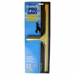 Ettore 18 in. Brass Window Squeegee with Replaceable Rubber Blade thumbnail 2