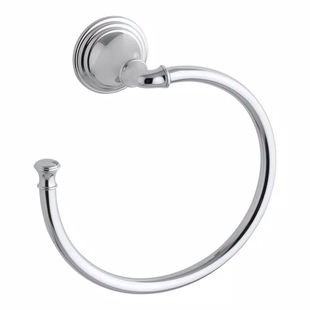 KOHLER Devonshire 3-Piece Bathroom Hardware Set - Towel Bar, Ring, and Toilet Paper Holder in Polished Chrome