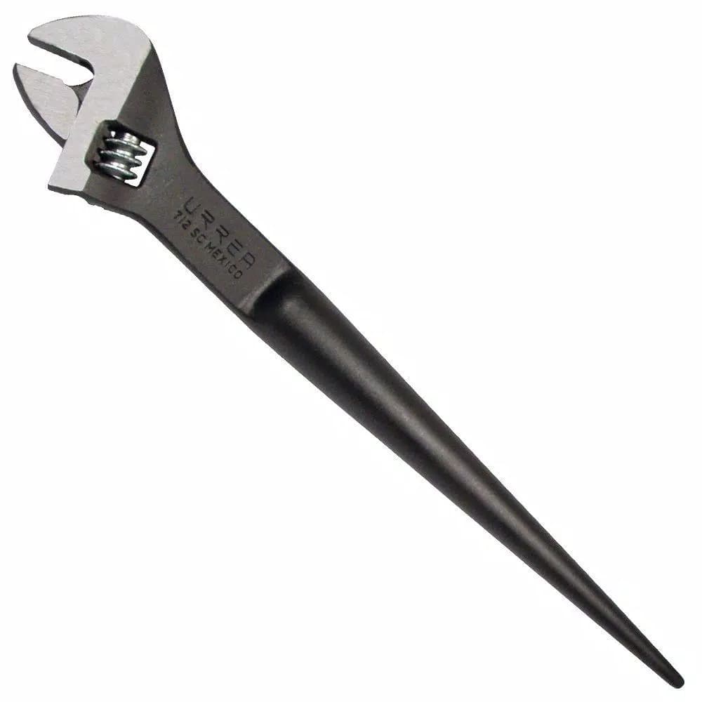 URREA 16 in. Structural Adjustable Wrench, Black Finish Alloy Steel