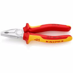 KNIPEX 7-1/4 in. Insulated Combination Pliers with Comfort Grip and Chrome Finish thumbnail 1