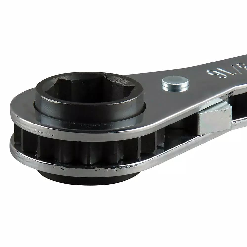 Klein Tools Ratcheting Refrigeration Wrench, 3/16 in. & 1/4 in. Square x 1/2 in. & 9/16 in. Hex