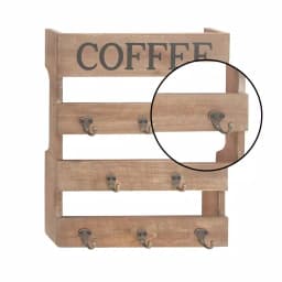 LITTON LANE Traditional Coffee Wood and Metal Wall Hook Sign, 15 x 19 in. thumbnail 3