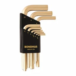 Bondhus Metric Hex End Short Arm L-Wrench Set with GoldGuard Finish, 9-Piece thumbnail 1