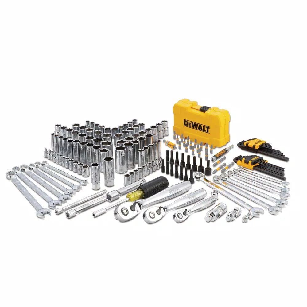 DEWALT 168-Piece Mechanics Tool Set with 1/4 in., 3/8 in., and 1/2 in. Drive Ratchets and Sockets
