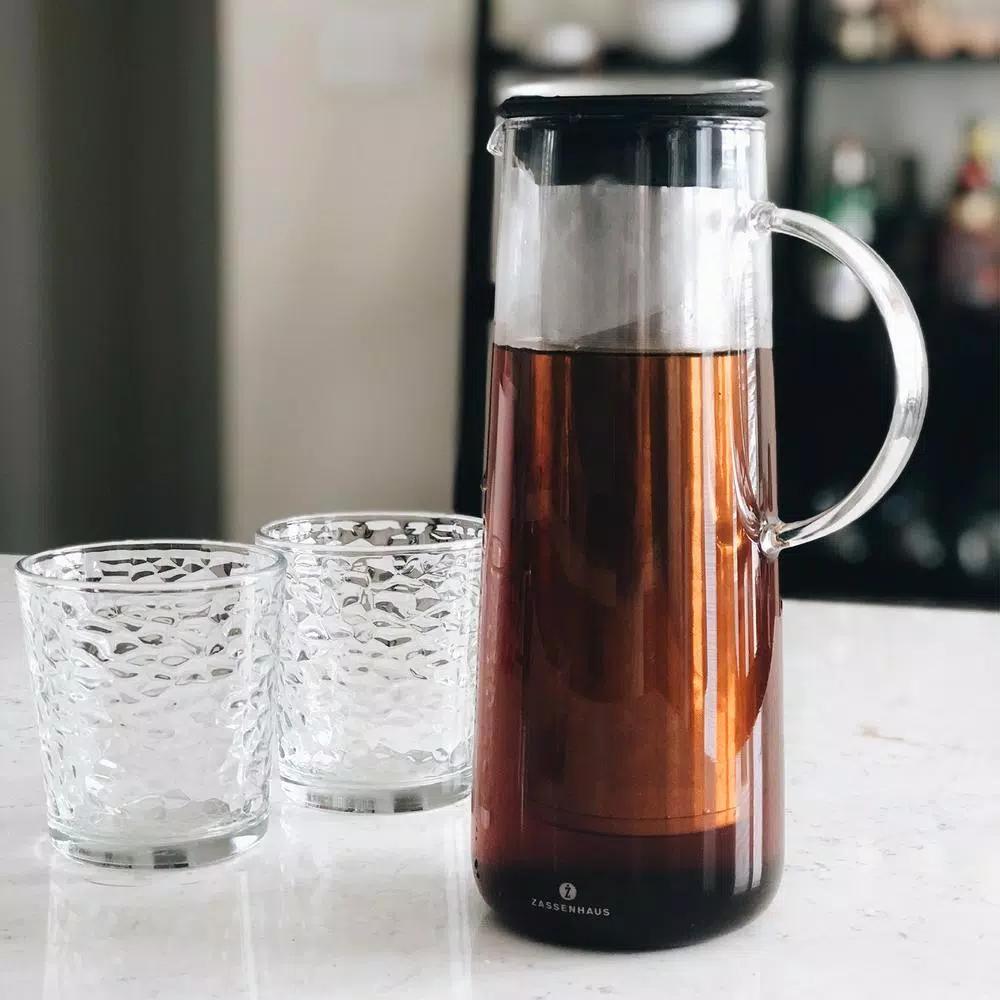 ZASSENHAUS 8-Cup Borosilicate Glass Coffee Maker & Cold Brew Infuser with Stainless Steel Filter