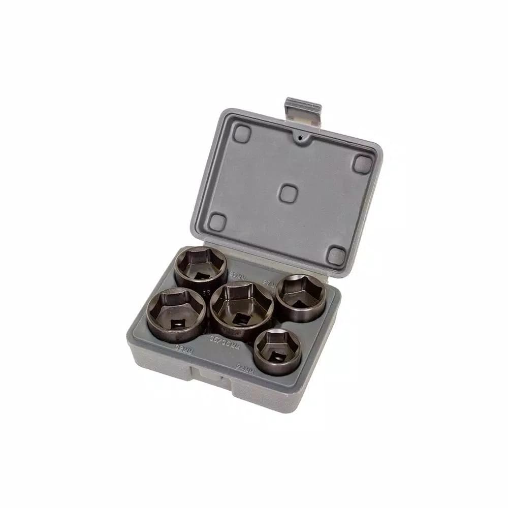 Lisle 5-Piece Low Profile Filter Socket Set, 3/8 in. Drive, Black Oxide Finish