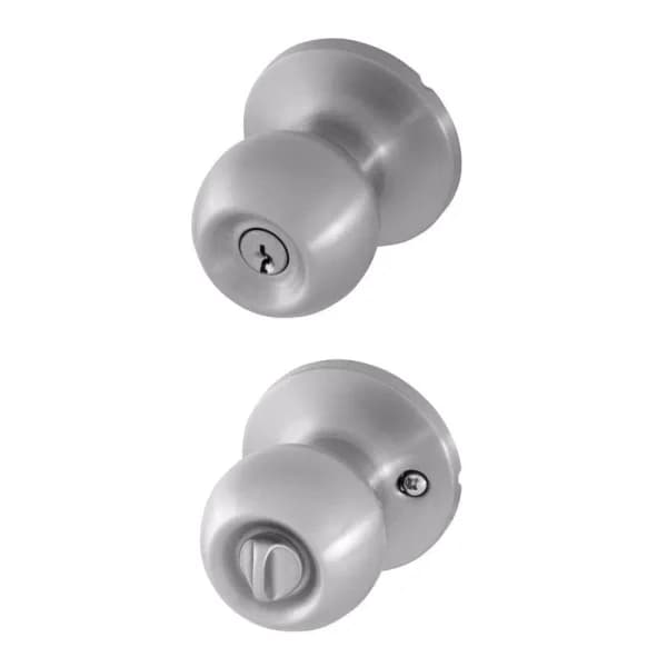 Honeywell Satin Nickel Ball Entry Door Knob Lock, ANSI Grade 3 Residential Security