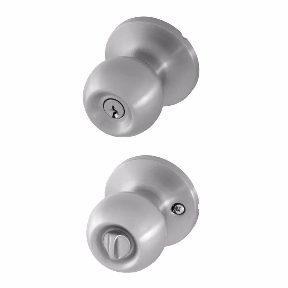 Honeywell Satin Nickel Ball Entry Door Knob Lock, ANSI Grade 3 Residential Security