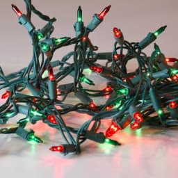 LUMABASE 200-Light Red and Green Mini String Lights, Steady Incandescent, Green Cord thumbnail 3