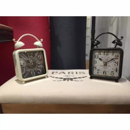 LITTON LANE 9 in. x 6 in. Square Iron Desk Clock 2-Pack - Vintage Distressed Analog Alarm Clocks thumbnail 1