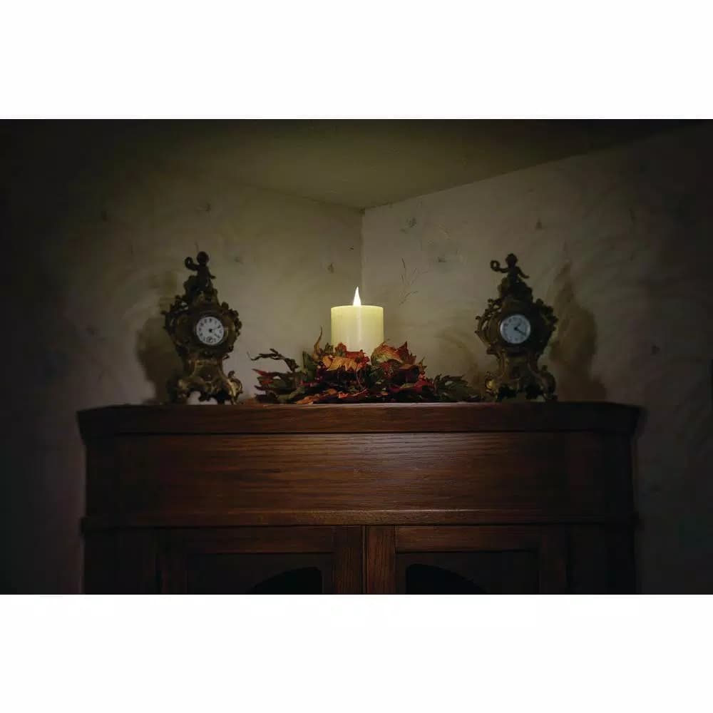Xodus Innovations 6 in. Ivory Wax Flameless LED Pillar Candle with 3D Flame Technology