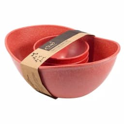 Unbranded EVO Sustainable Goods Red Wood-Plastic Composite Serving Bowl Set, 5-Piece thumbnail 3
