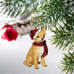 Design Toscano Chihuahua Holiday Dog Ornament Sculpture, Hand-Painted Resin thumbnail 2
