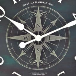 FirsTime 24 in. Compass Rose Wall Clock - Oil Rubbed Bronze Industrial Decor thumbnail 3