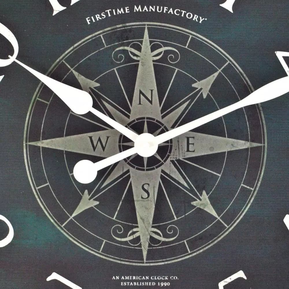 FirsTime 24 in. Compass Rose Wall Clock - Oil Rubbed Bronze Industrial Decor