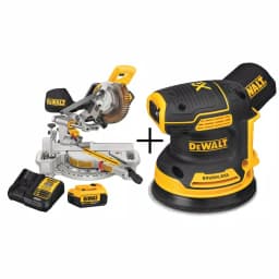 DEWALT 20V MAX Cordless 7-1/4 in. Sliding Miter Saw & 5 in. Random Orbital Sander Combo Kit thumbnail 1