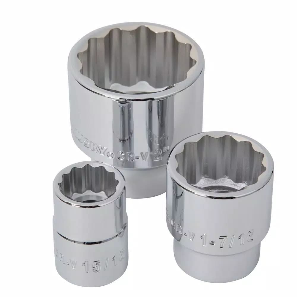 Husky 14-Piece 3/4 in. Drive SAE Socket and Ratchet Set