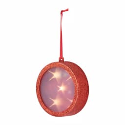 Haute Decor 4 in. Red Lighted Holographic Star Christmas Ornament with Timer thumbnail 2