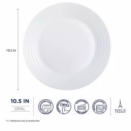 Luminarc Harena White 10.5" Dinner Plate Set, 6-Piece Opal Glass thumbnail 4