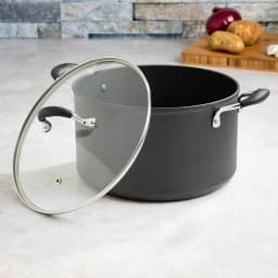 Ecolution Symphony 8 qt. Aluminum Nonstick Stock Pot with Glass Lid, Slate thumbnail 6